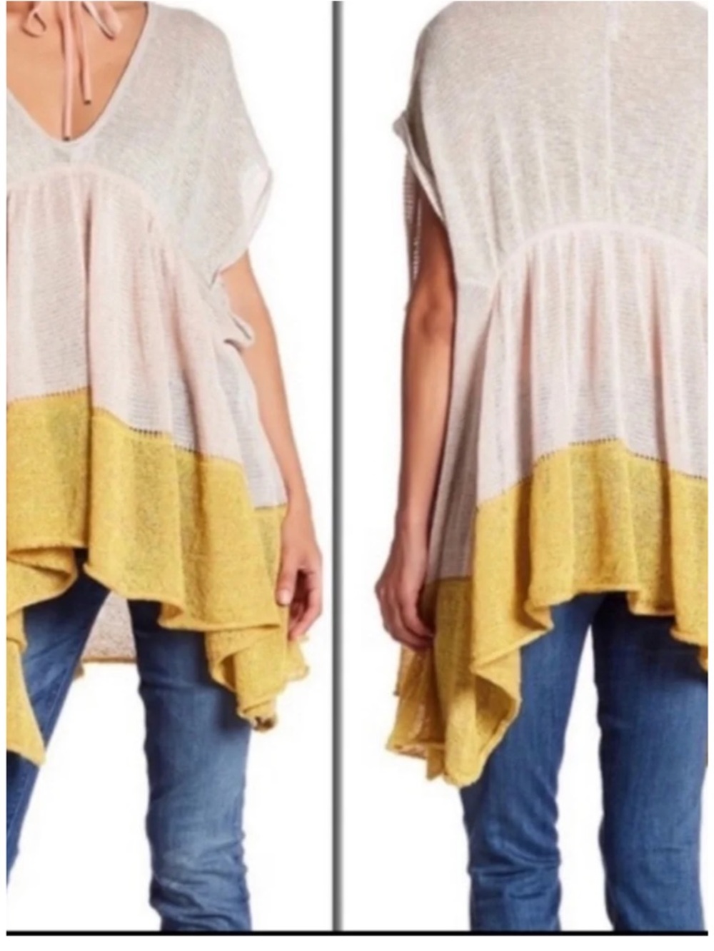 Free People Storm Clouds Colorblock Tunic Size Small